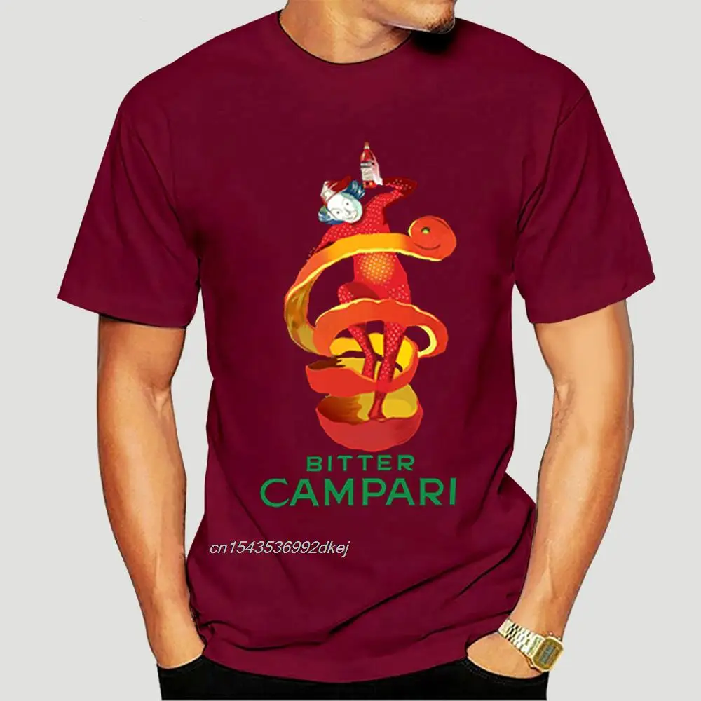 

Bitter Campari Poster Screw Neck T-shirt For Men Black 0707D