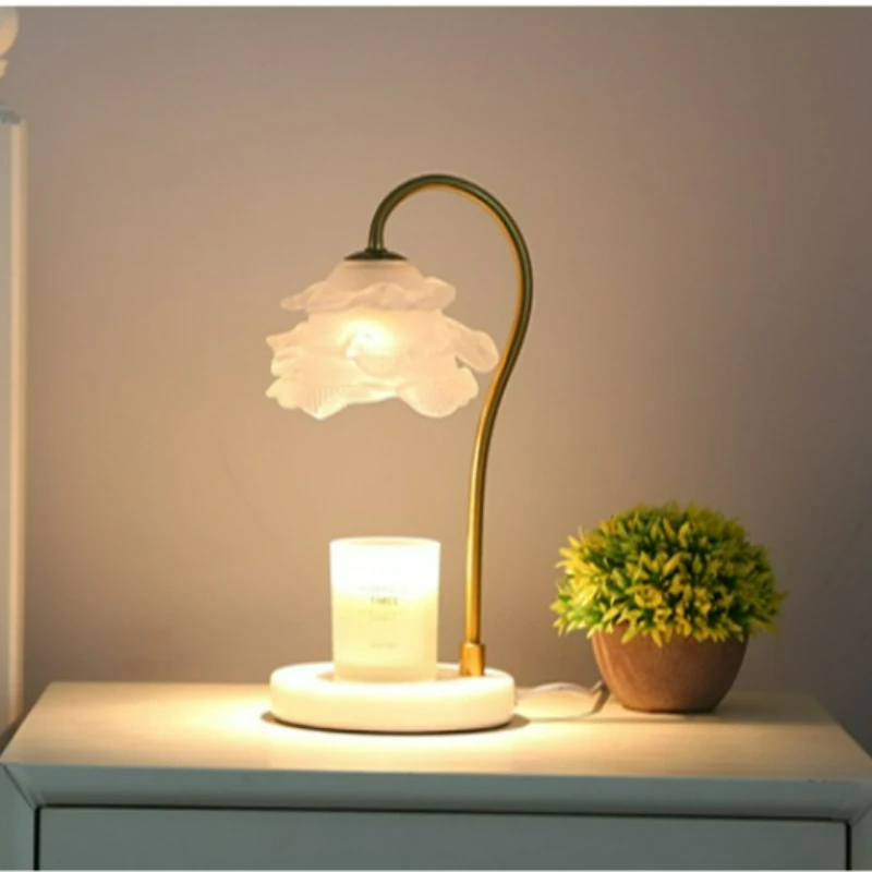 Lily Valley Flameless Wax Melt Lamp Dimmable Aromatherapy Bedroom LED Light Daily Useful Home Room Decor Candle Warmer Table