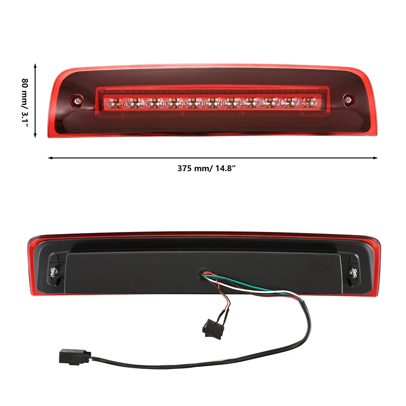 LED High Mount Brake Light For Dodge Ram 1500 2500 3500 4500 5500 2002-2018 LED Ring Light Guide High Mount The Third Brake Lamp