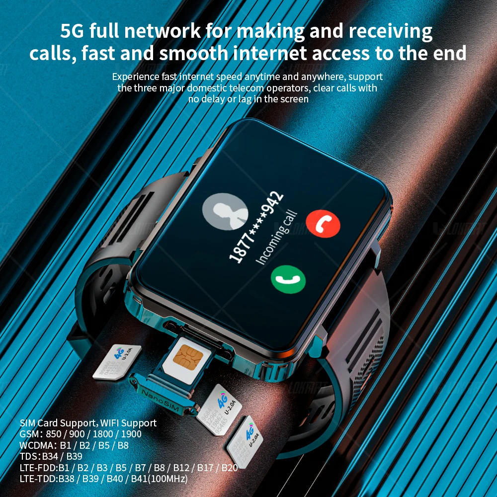 APPLP 5 MAX MTK6762 montre intelligente 8 cœurs 2.4 pouces Amoled Smartwatch 64GB HD double caméra Version mondiale 4G/5G Netcom complet GPS WIFI