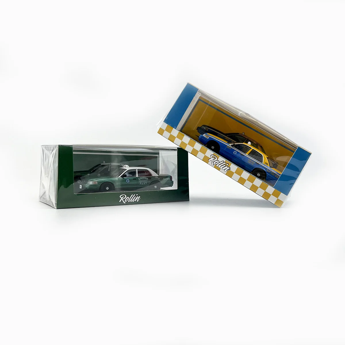 Rollin Diecast 1/64 Scale Toyota Crown Victoria New York Taxi Model Alloy Toyota Crown Toy Car Model Collection Display