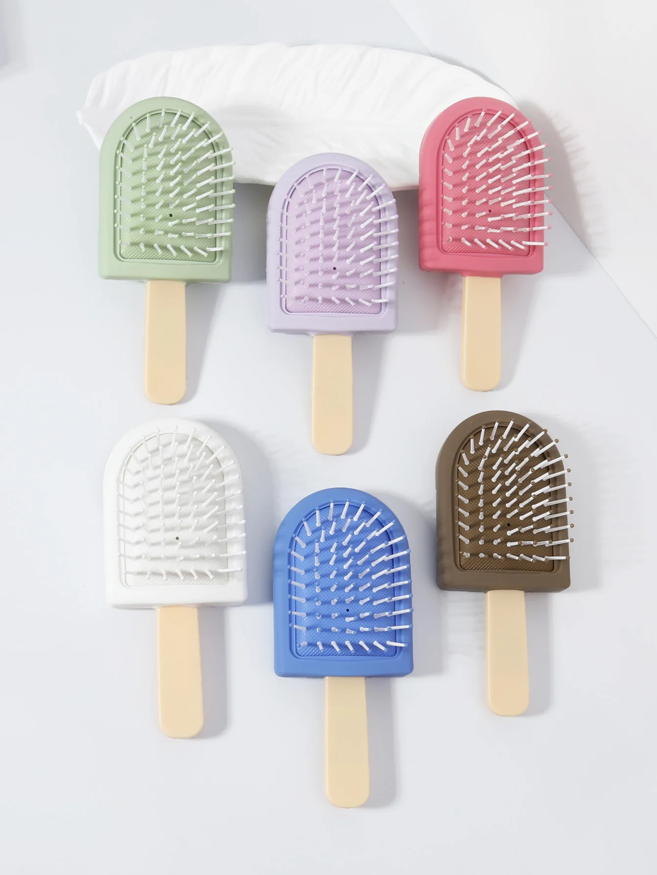 1 ice cream shaped new mini air cushion brush anti-static cartoon scalp massage comb,Special for real hair wigs