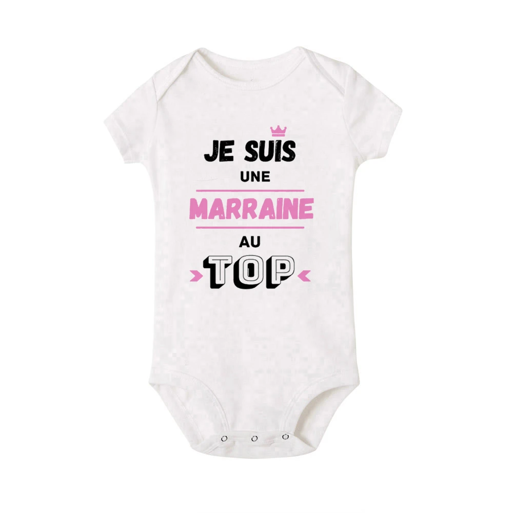 French Print Baby Bodysuit Newborn Ask for Godmother Baptism Clothes Do You Want To Be My Adored Godmother for Life Baby Romper