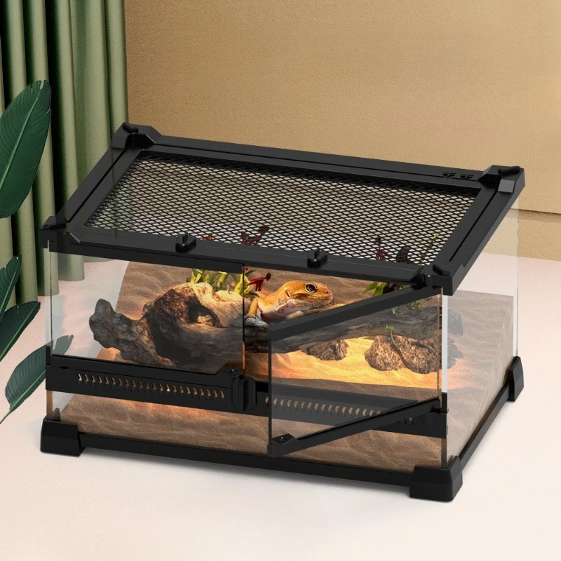 Reptile pet rearing double open front door rainforest tank