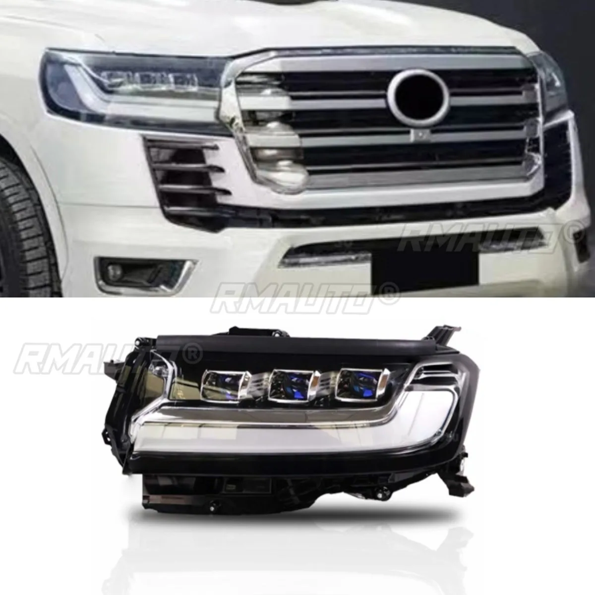Car LED Front Headlights Front Headlight Assembly Kit for Toyota Land Cruiser LC300 2022+ Body Kit Car Accessories