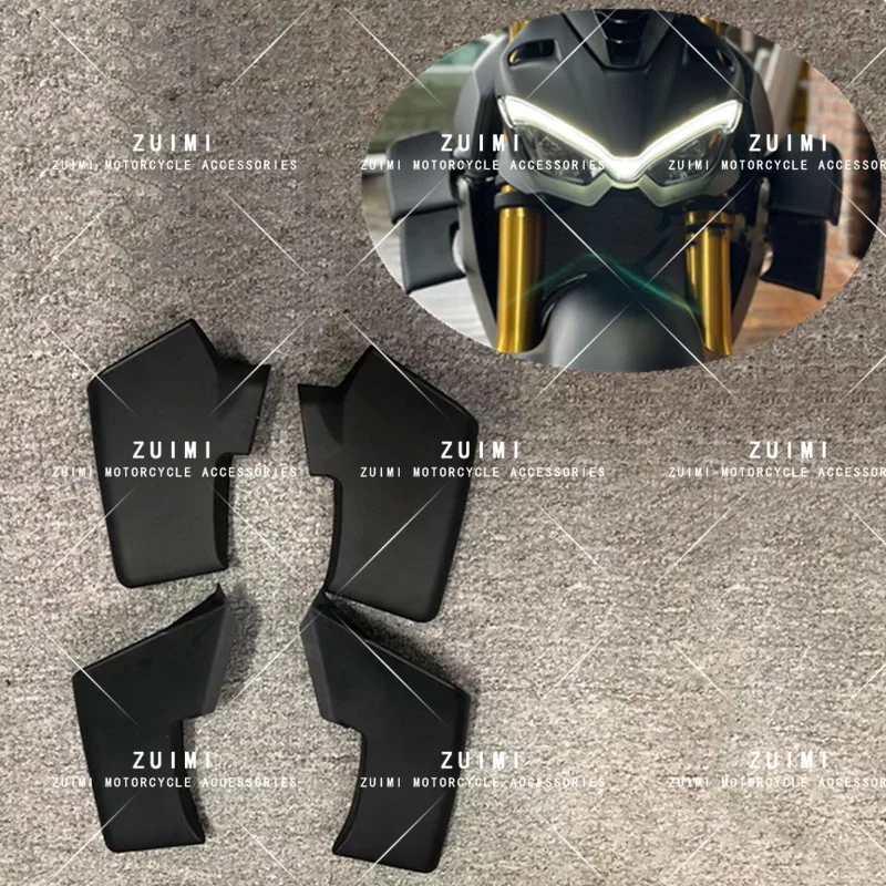 Upper Lower Winglets Side Fixed Wing Carbon Fiber For DUCATI Streetfighter V4 V4S V4SP 2020-2023 V2 2022-2023