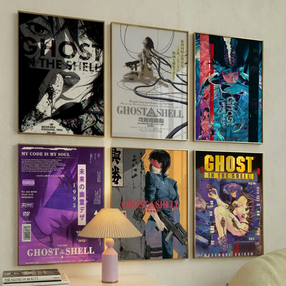 THE G-GHOST IN THE SHELL Poster Self Adhesive Wall Stickers Removable Room Decor Aesthetic Space Murals Fancy Gift