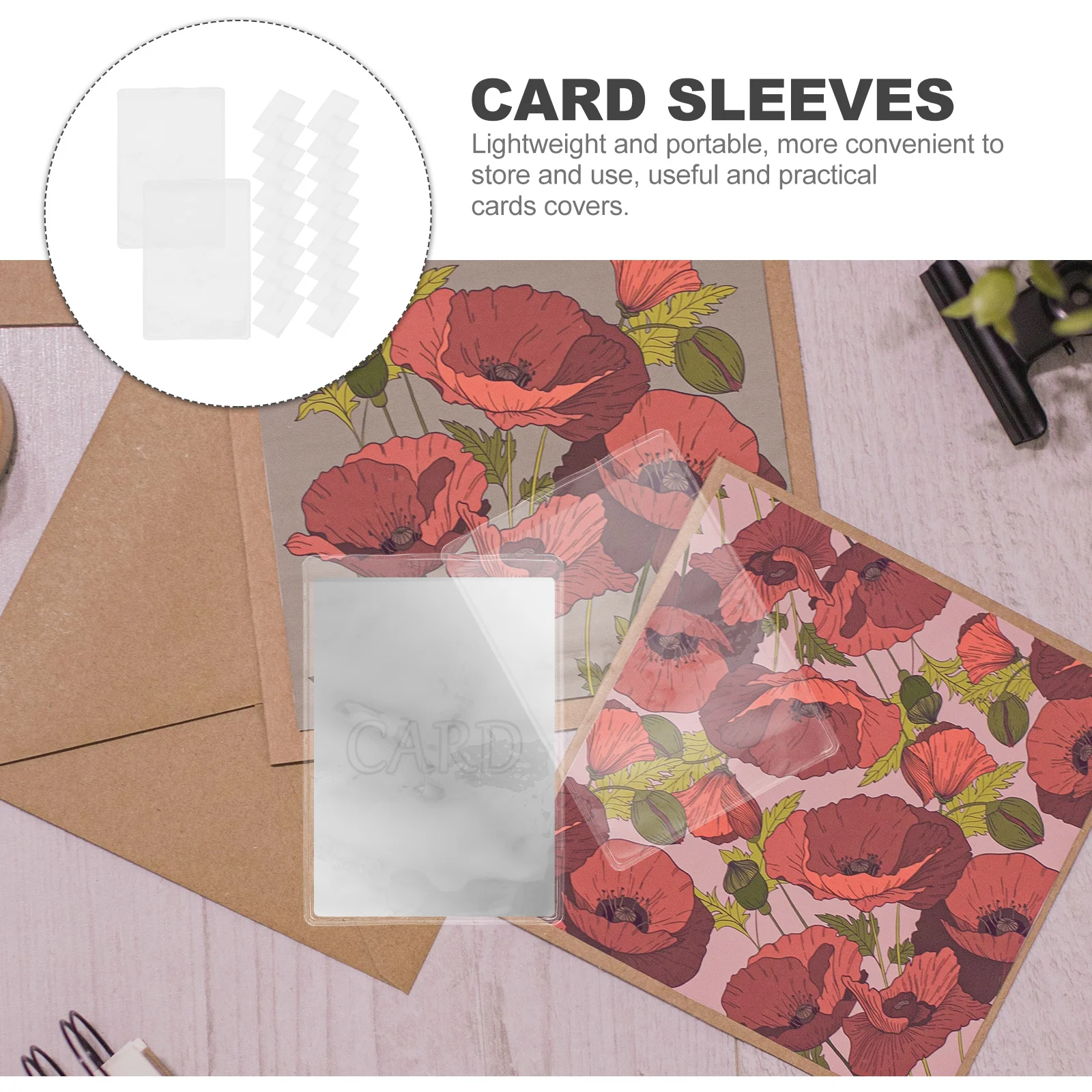 50 قطعة من أكمام البطاقات الشفافة لبطاقة الألعاب غطاء بلاستيكي واقي للتجارة أوراق اللعب وأكمام البطاقات #3