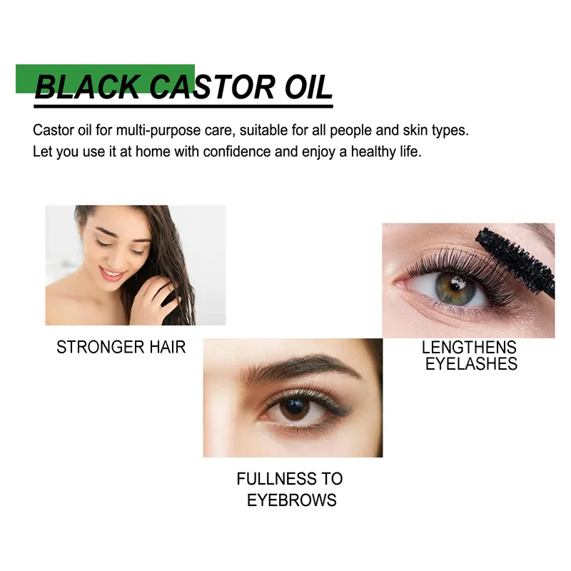 Black Castor rápido cílios crescimento soro, sobrancelhas Enhancer, tratamento de cílios mais grossos, produtos de realce mais longo