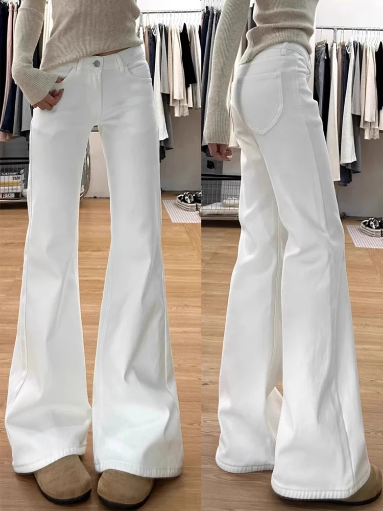Low Waist Wide Leg Micro Flared Denim Jeans Women's Spring New Style Slimming Elastic Bell Bottoms Cotton Stretch Denim