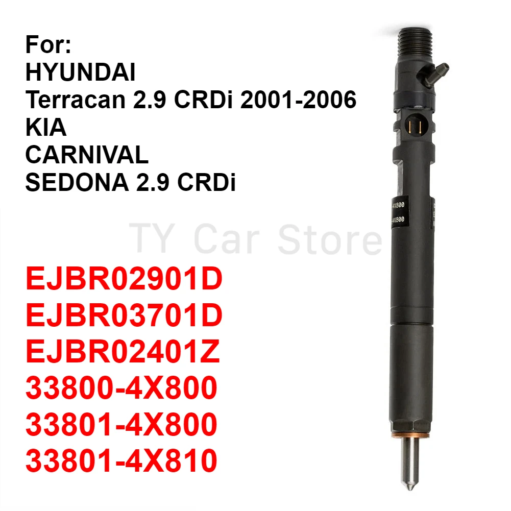 

EJBR03701D 33801-4x800 Новая форсунка дизельного топлива для Hyundai Terracan 2.9L 2001-2006 KIA Carnival Sedona EU3 EJBR02901D