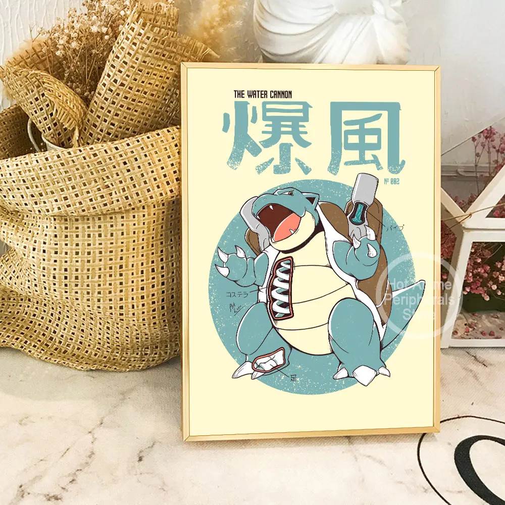 Canvas Painting Anime Pokemon Introduction to the Internal Body Poster Peripherals Charizard Blastoise Kawaii Picture Wall Decor