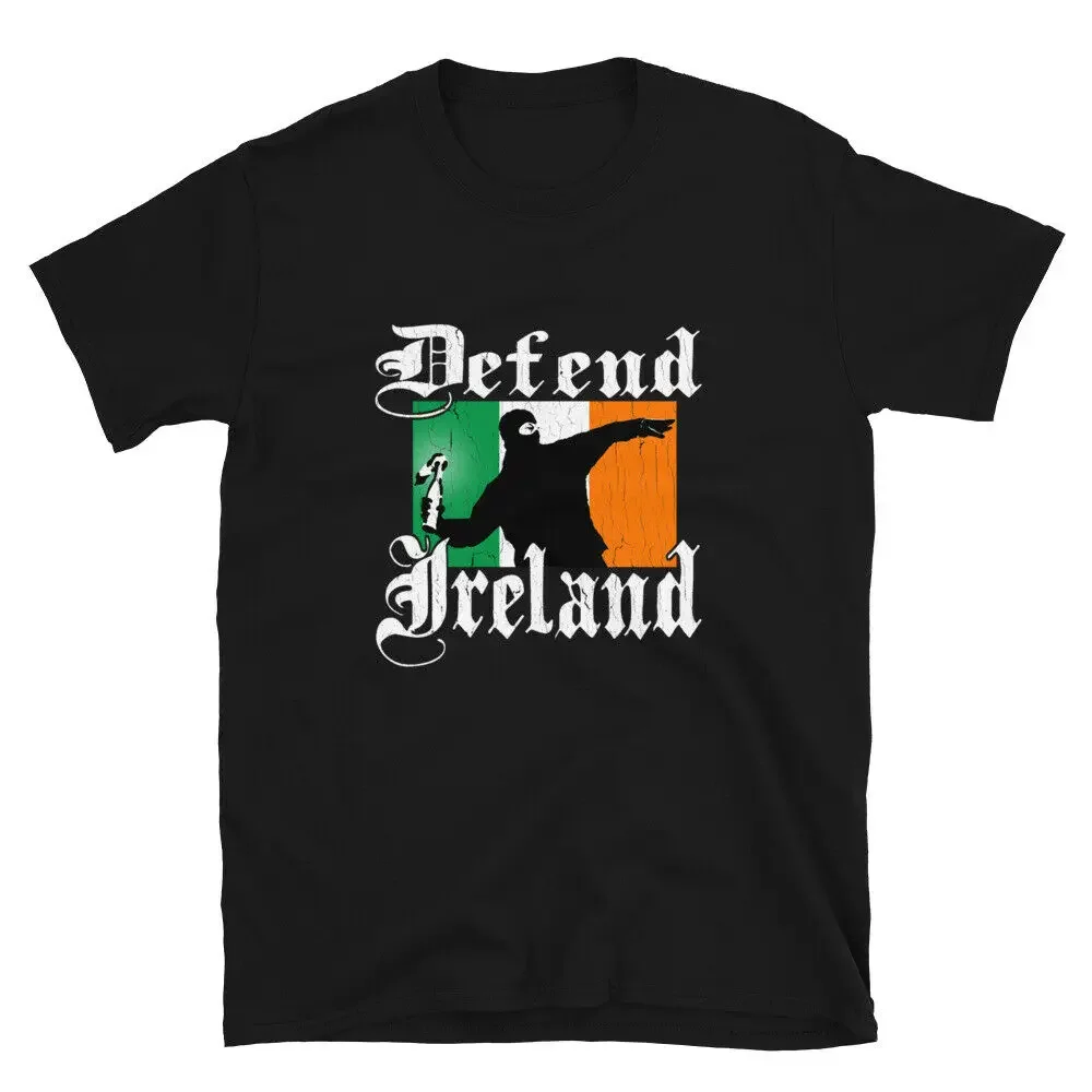Defend Ireland Irish Army Republican Revolution Premium Cotton Short Sleeve O-Neck Men's T-Shirt