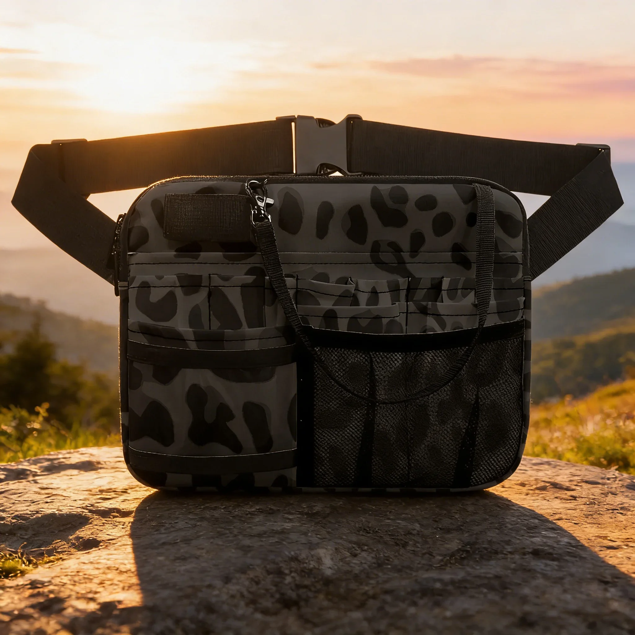 medical-utility-waist-bag-cute-nurse-print-fanny-pack-waterproof-nursing-tool-pouch-for-hospital-use