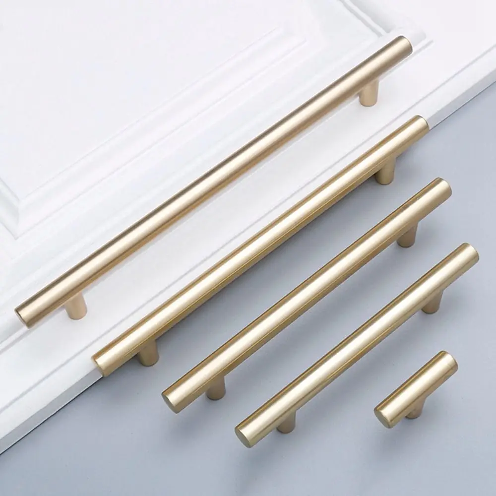 Stainless Steel Golden Modern Simple White Luxury Furniture Hardware Door Knobs Drawer Handle Cabinet Handle