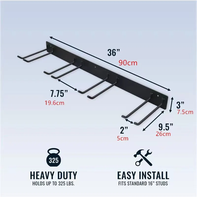 Garage Garden Tool Organizer Wall Mount Garage Organization and Storage Shovel & Rake Hangers Yard Tool Rack Industrial Steel