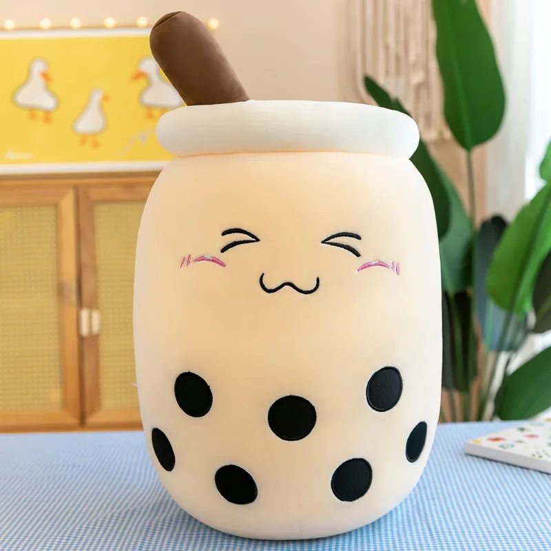 Boba Plush 9.8inch Kawaii Plushies Bubble Tea Cute Pillow Soft Brown Milk Tea Stuffed Animal for Kids/Girls/Boys