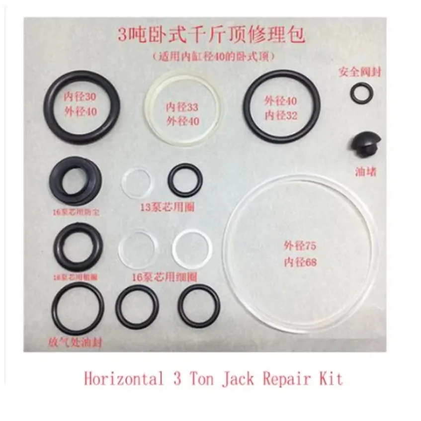 Horizontal 3 Ton Jack Repair Kit Oil Seal Jack Repair Accessories Seal Ring Hydraulic Jack Oil Seal O-ring 1SET