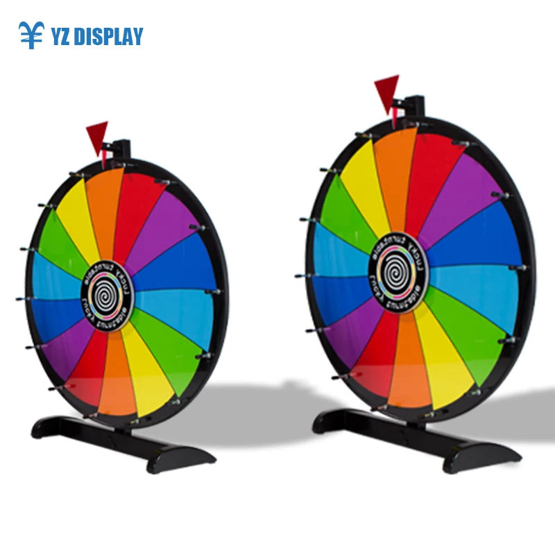 24 Inches TableTop Prize Wheel Spin Game Fortune Party  Wall Carnival Raffle  Lucky Wheel of Fortune Game Color Dry Erase