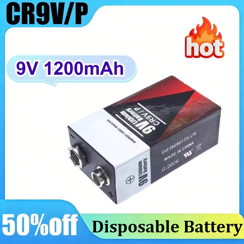

For EVE CR9V/P 9V 1200mAh Primary Lithium Battery for Multimeter, Remote Control & Model Applications Disposable Battery