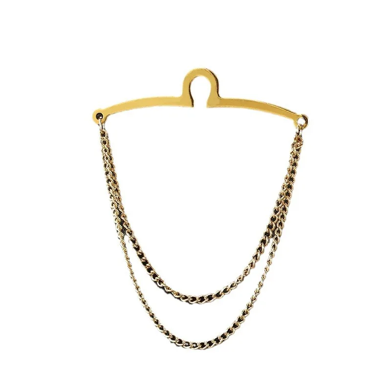 أزرار سلسلة ربط معدنية على شكل حرف U للرجال بإبزيم ربطة عنق للقمصان الرسمية وإكسسوارات وحلي