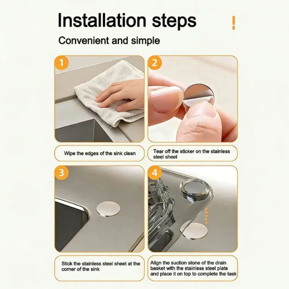 Separate Magnetic Design Sink Drain Basket Anti-clogging Hanging Sink Food Catcher Draining Triangle Shape Leftover Sink Kitchen