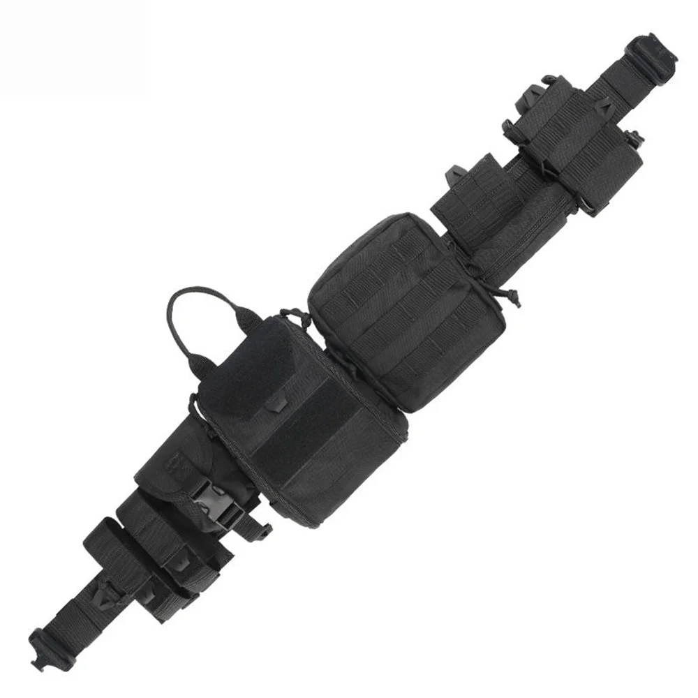 Tactical Belt Outdoor Patrol Multi functional Eight piece Set with Detachable and Adjustable Tactical Belt