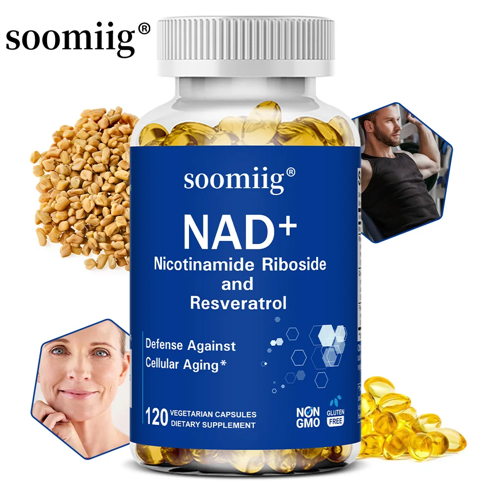 

Premium NAD+ Supplement - Nicotinamide Riboside & Resveratrol - Cellular Renewal Softgels for Energy, Anti-Aging & Brain Health