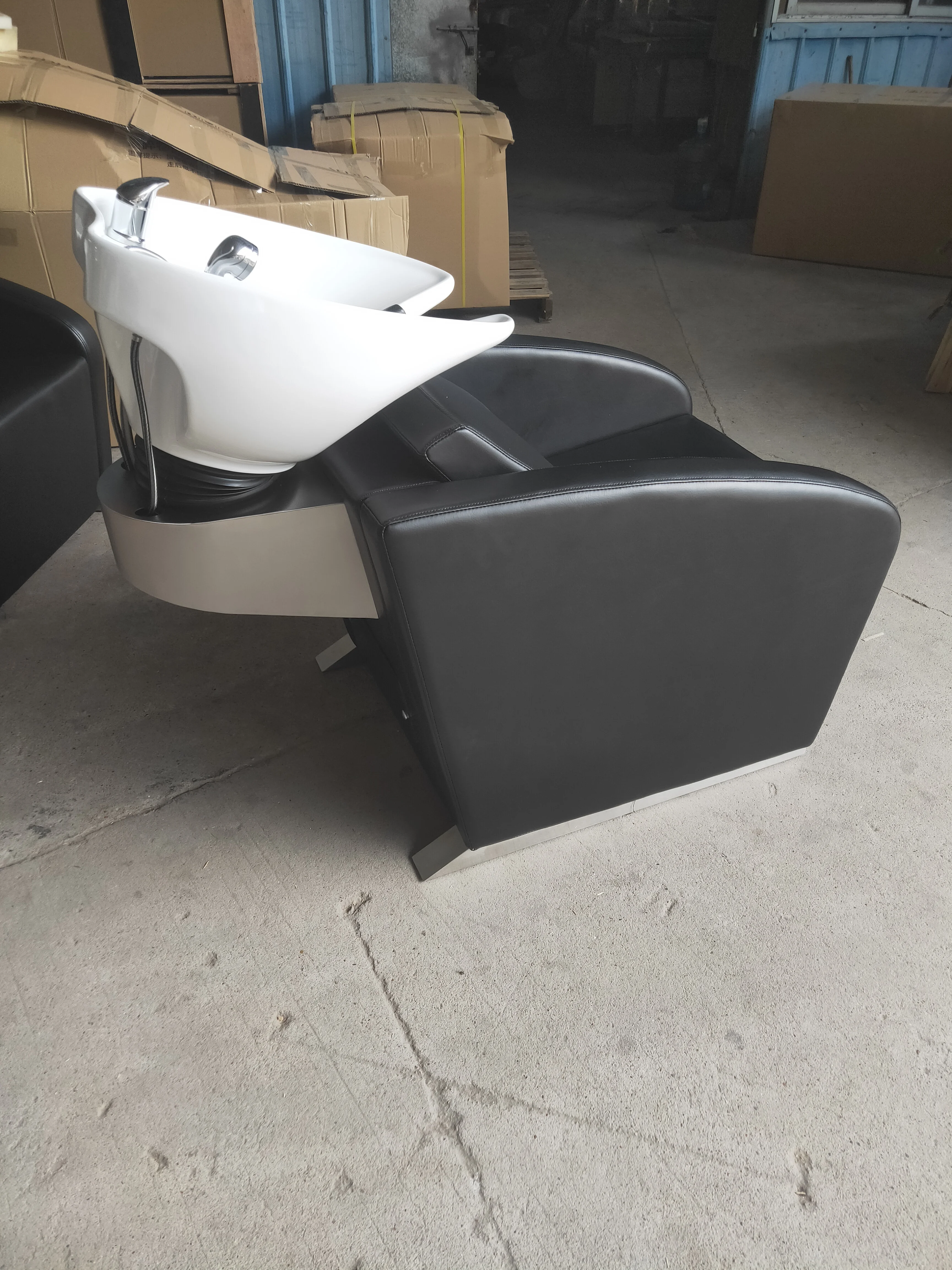 Hot sale modern salon beauty unit black sitting hair salon shampoo bed bowl chair for sale