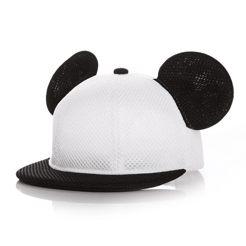 Disney Mickey Mouse Stitching Mesh Cap, Sun Protection Comfortable Breathable Cap For Summer Outdoor Traveling Boys And Girls