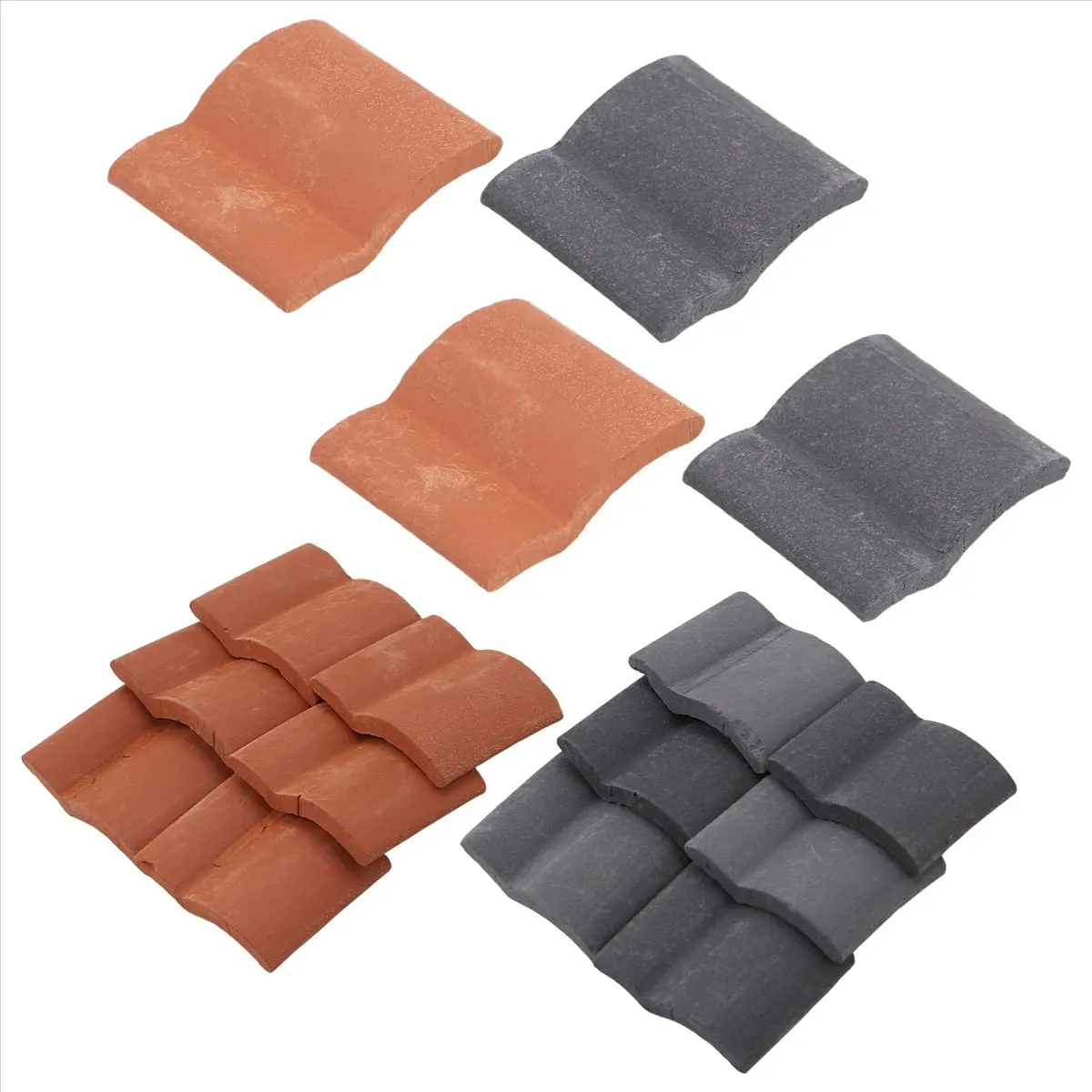 【STOCK】200Pcs Roof Tiles Building Set Miniature Tiles Mini Dollhouse Shingles Fake Tile Landscape Garden Diorama Roofing