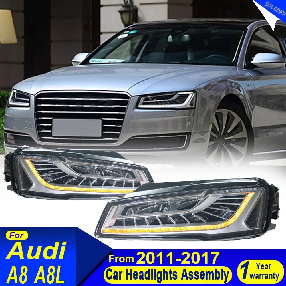 Car Full LED Headlights For Audi A8 2012-2018 Headlight LED Projector head Lamp Daytime Running Light Automotive Accessories