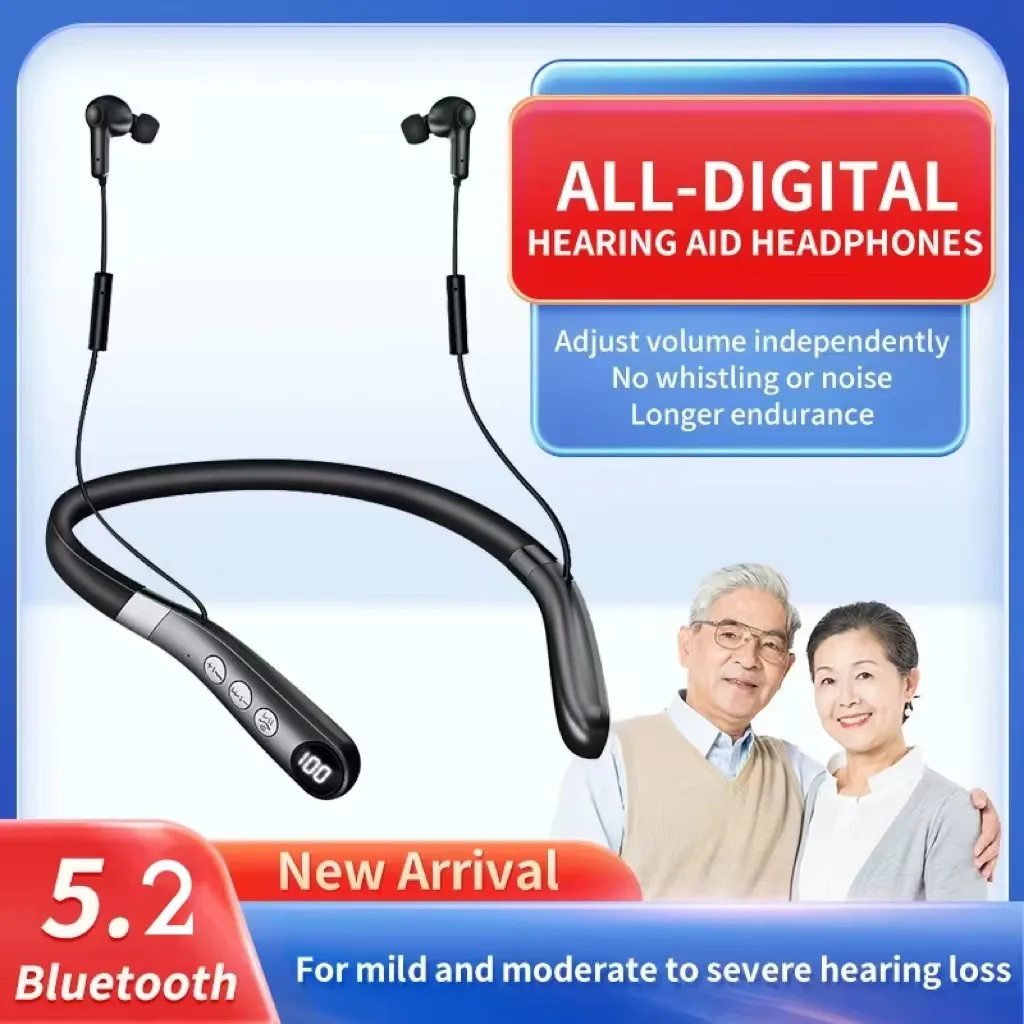 

Bluetooth noise cancelling hearing aids; Speaker neck worn headphones hearing aids, hearing loss, music phone hearing aids