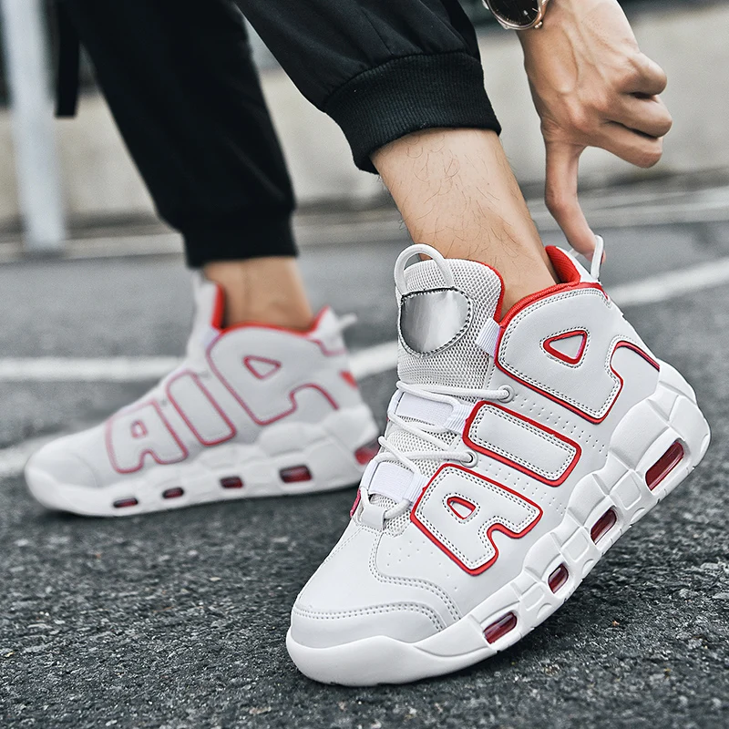 New Large-sized High-top Men's Shoes, 2026,Lightweight and Anti-slip Air Cushioned Sports Running Shoes, Casual Basketball Shoes view 5
