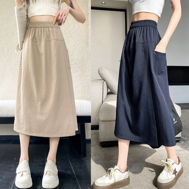 

Outdoor Workwear A-Line f Skirt Pants Seven-Foot Wide Leg Trousers Mountain Series Summer New Sle Women's Skirt Pants
