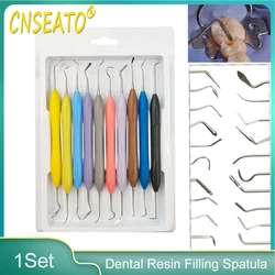 Espátula De Enchimento De Resina Dentária, Dupla Acabada, Restauração Estética, Conjunto De Enchimento De Resina Composta, Punho De Silicone, Ferramentas Dentistas, 10Pcs