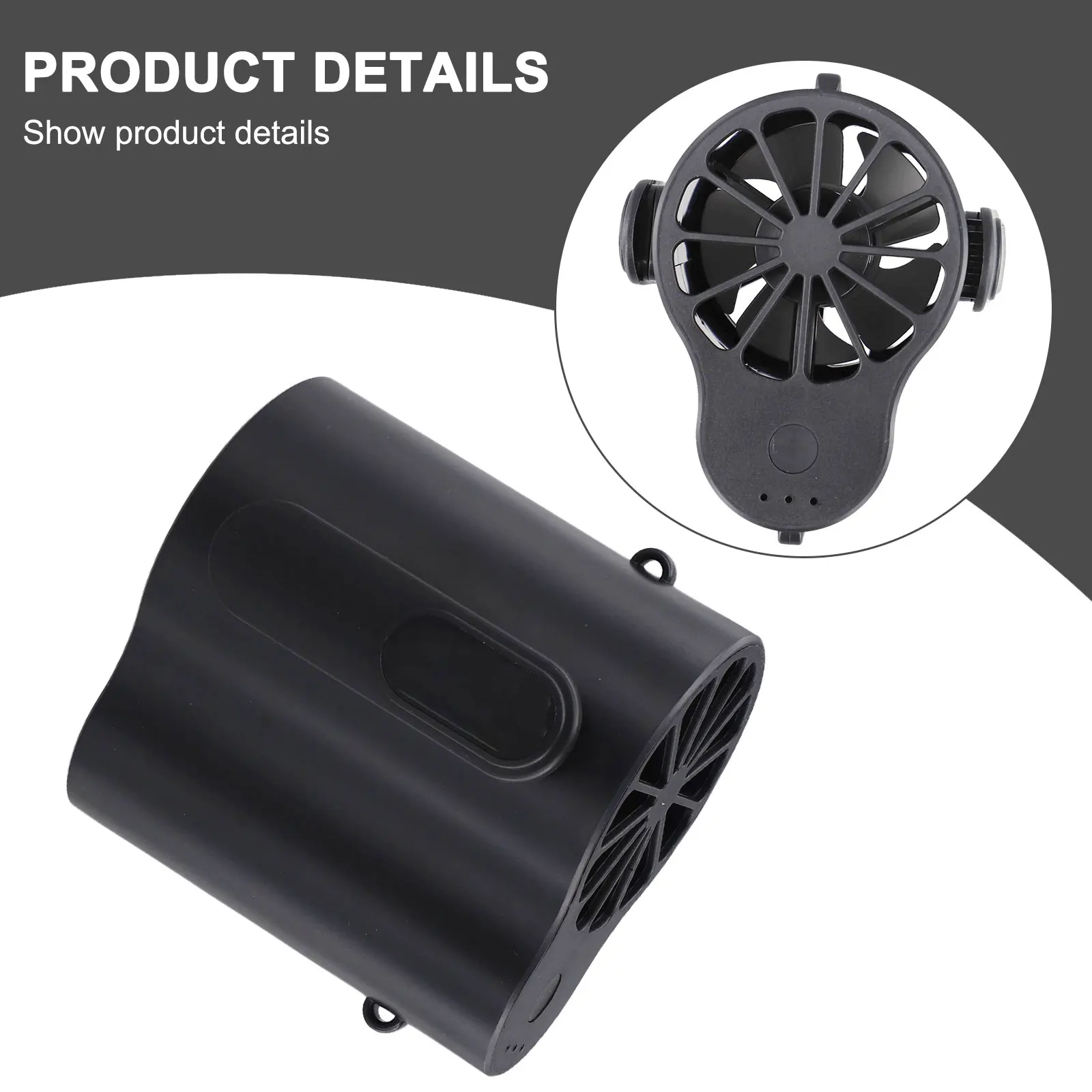 

Черная пряжка на USB-подвесной поясной вентилятор Портативный охлаждающий кондиционер Сильный поясной вентилятор Белый свет Яркость