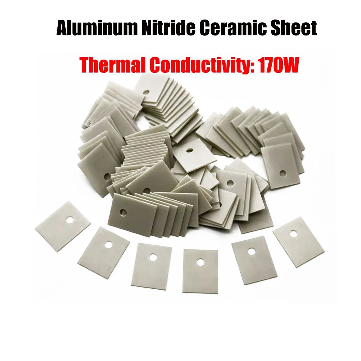 50pcALN Aluminum Nitride Ceramic Sheet 170W High Thermal Conductivity for MOSFET TO-220Power Transistor Insulation Heat Sink Pad