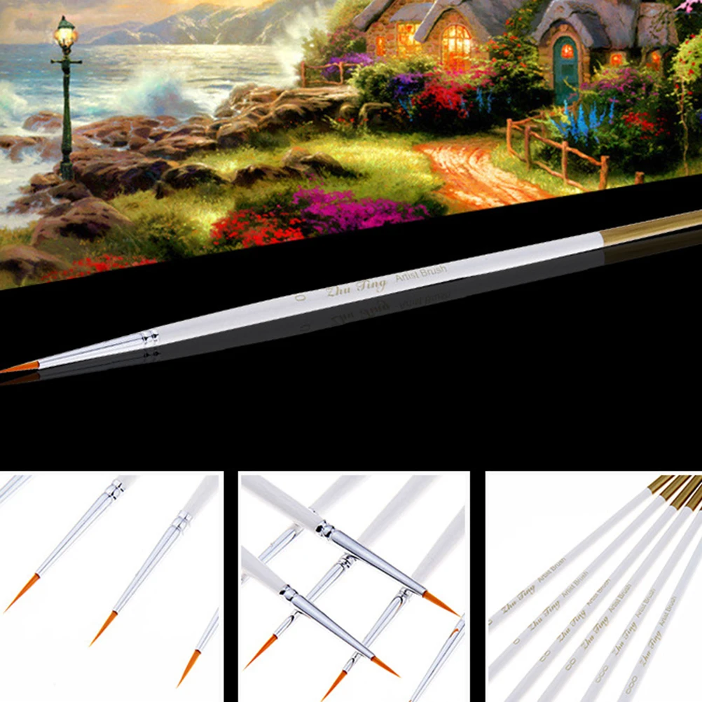 

6Pcs Nylon Hair Art Brush Set Multifunctional Painting Supplies for Beginners Artists Students Watercolor Gouache Oil Acrylic