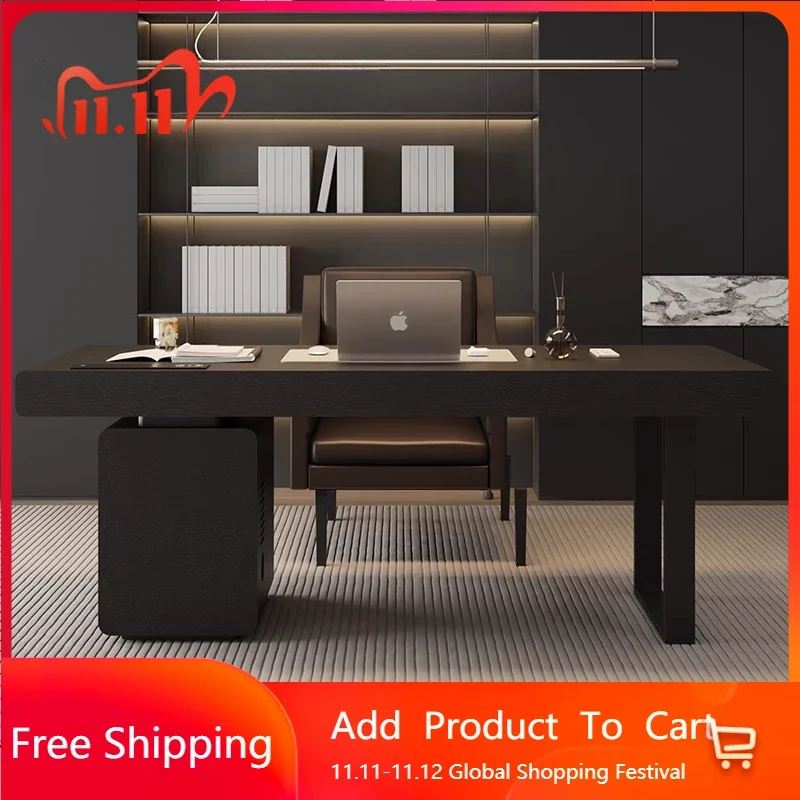 

Student Black Designer Office Desks Modern Luxury Drawers Large Writing Computer Desk Conference Mesa De Trabajo Hotel Furniture