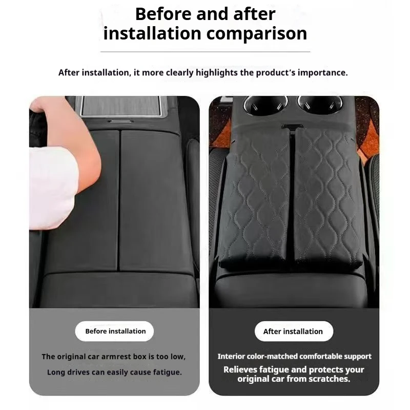For Geely Galaxy Xingyao 7 Car Center Armrest Box Heightening Pad With Storage Bag Protective Cover Interior