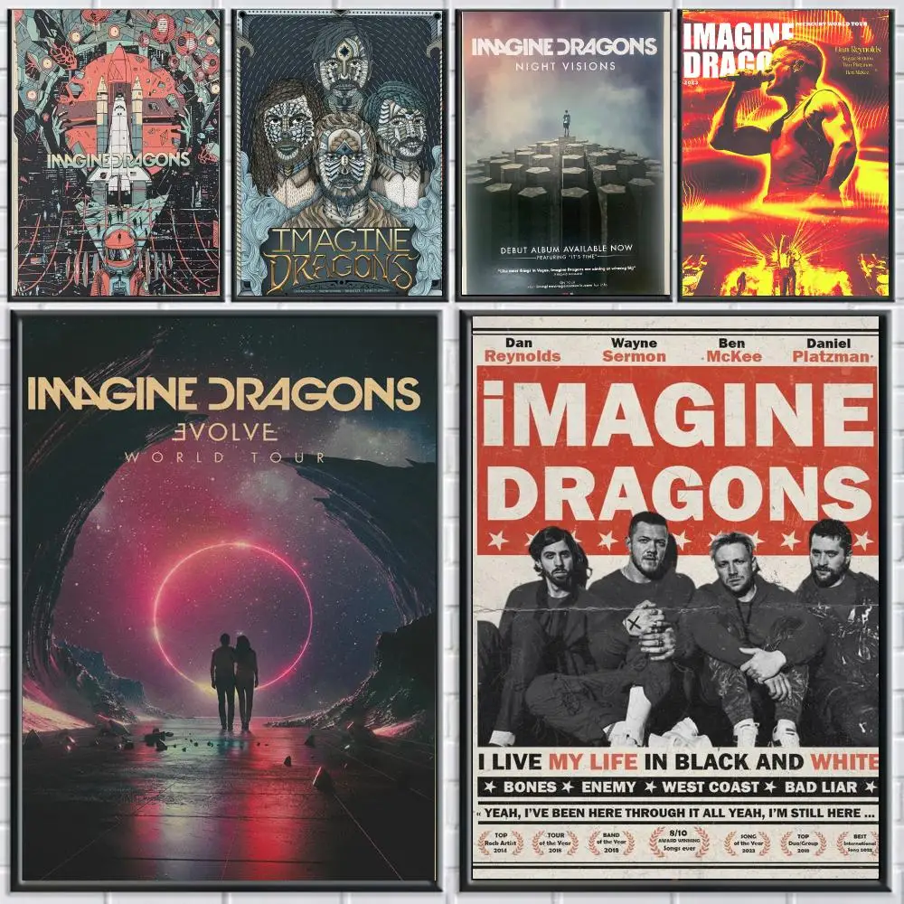 band I-Imagine Dragons-S Poster Peel and Stick Wall Art for Cafe Office Bar and Home Decoration