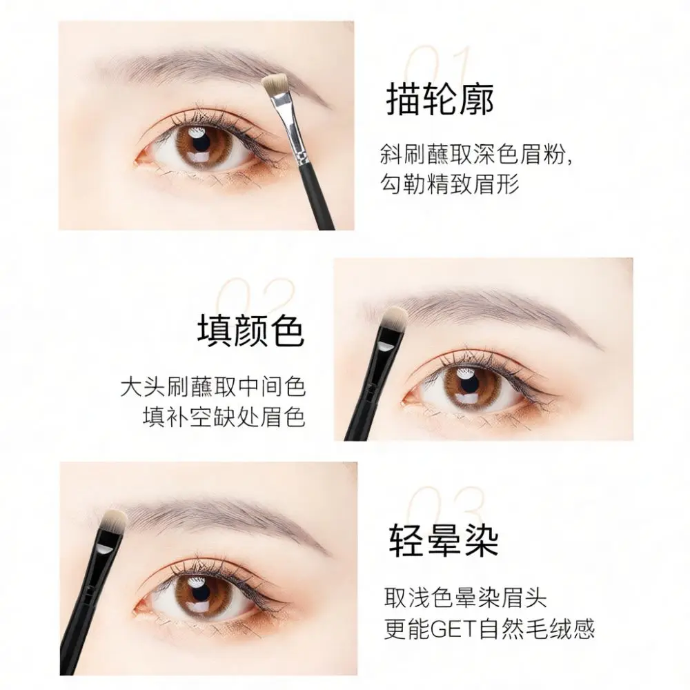 Natural Three Color Eyebrow Powder Palette Waterproof Long Wear Eye Shadow Nose Contour Professional Makeup Brow Beauty