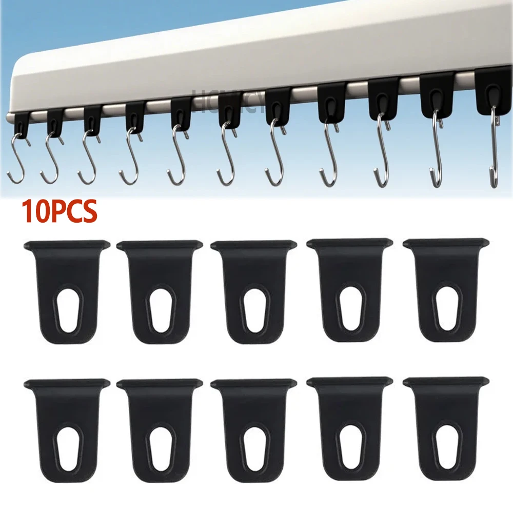 

10 шт., навес для автофургона, вешалки для одежды, черный, белый, кемпер, вечерние светильники, портативная вешалка для одежды, универсальные аксессуары для автодома