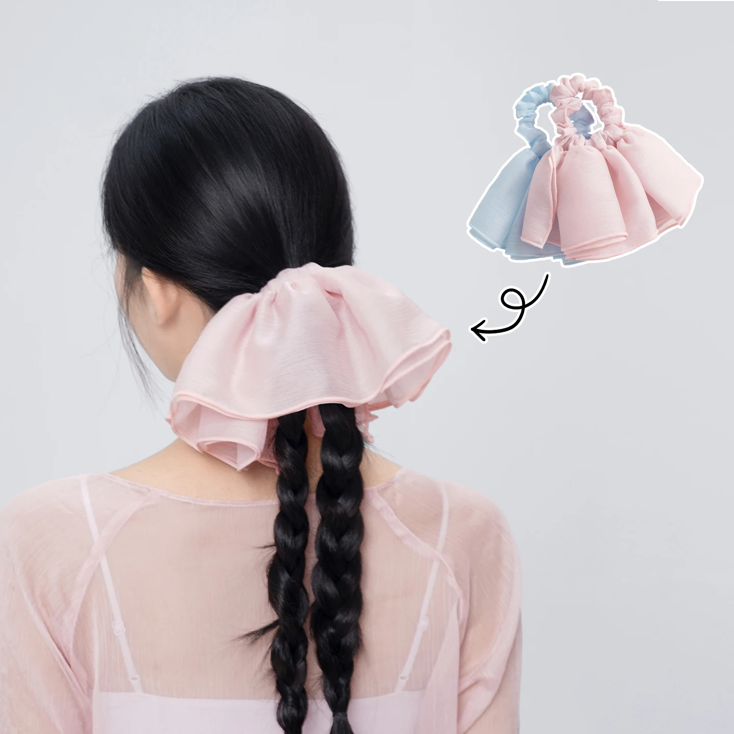 Women Girl Silk Dance Hair Band Hair Accessor Adult Ballet Hair Tie Teen Pink Print Ponytail Hair Bands