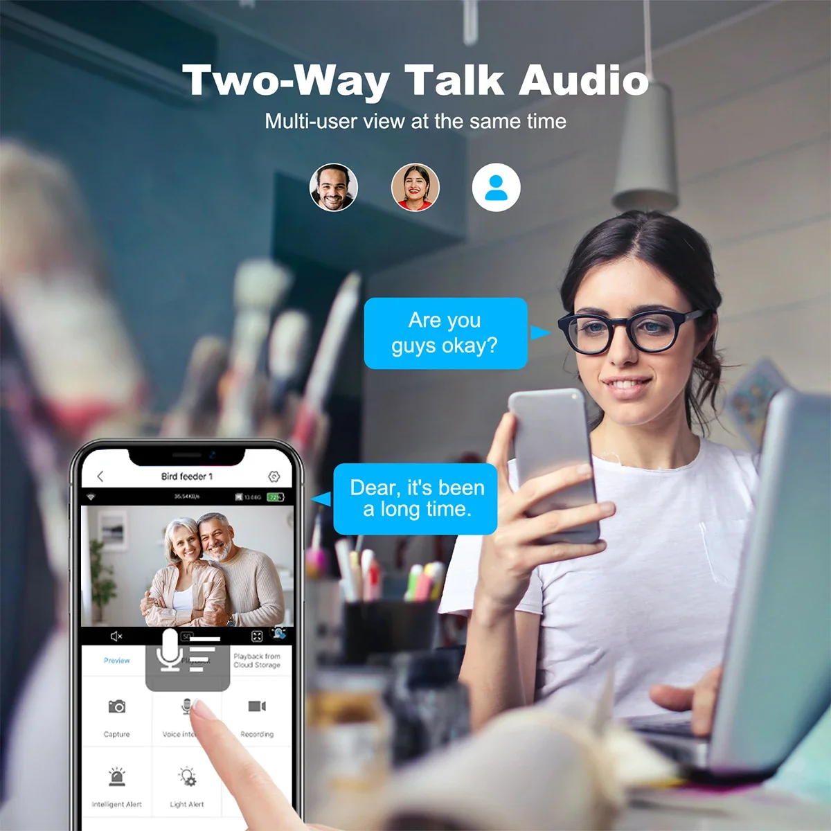 Baby monitor, telecamera per sport all'aria aperta da 4 MP Telecamera di rete remota wireless per visione notturna a infrarossi