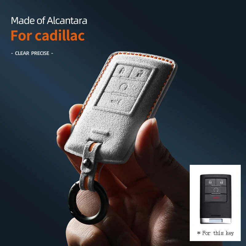 لكاديلاك CTS ATS XTS SLS SRX XLS DTS STS إشبيلية إسكاليد الجلد المدبوغ حافظة مفاتيح السيارة قذيفة 5 زر ملحقات سلسلة المفاتيح السيارات #3