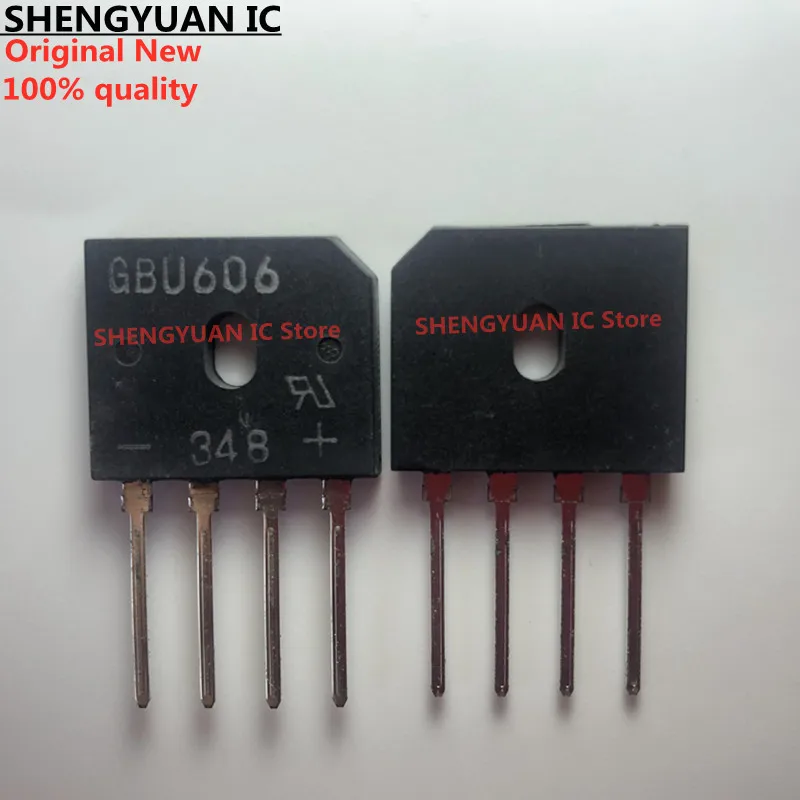 10Pcs/lot GBU606 DIP-4 GBU 606 Single Phase 6.0 AMPS. Glass Passivated Bridge Rectifiers 100% new imported original 100% quality