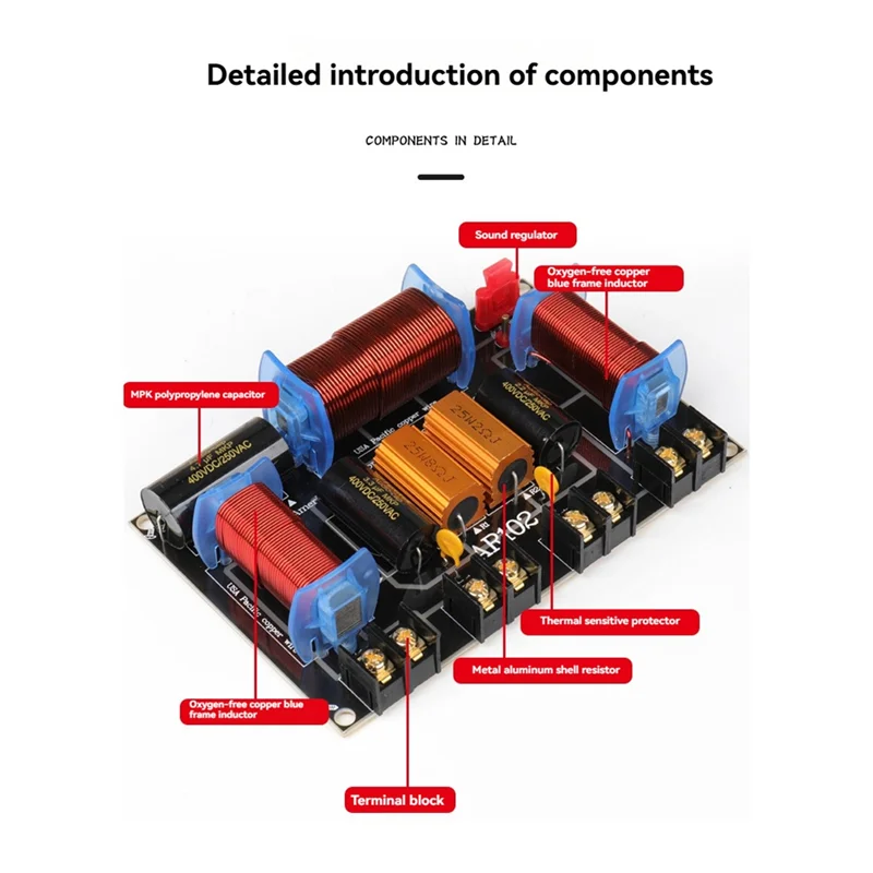 BAAY مكبر صوت احترافي كروس 3 اتجاهات مقسم مكبر صوت 200-500 وات 45 هرتز - 23 كيلو هرتز 3 وحدة صوت للمسرح المنزلي