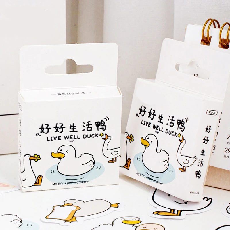  50 stuks Cartoon Duck Graffiti Stickers voor het decoreren van notitieboekjes, waterflessen, agenda's, gitaren, scrapbooks, DIY-stickers